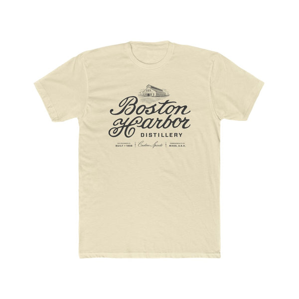 An image of a Men's Boston Harbor Distillery Next Level Cotton Crew T-shirt in Solid Natural
