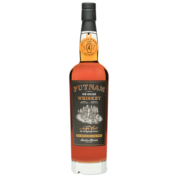 An image of a Putnam New England Whiskey Single Malt Bottled In Bond bottle